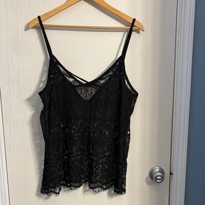 Express Elegant Black Lace Camisole